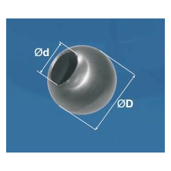 Guľa dutá ø 100mm, otvor ø 54mm, hrúbka steny 2mm Guľa dutá ø 100mm, otvor ø 54mm, hrúbka steny 2mm